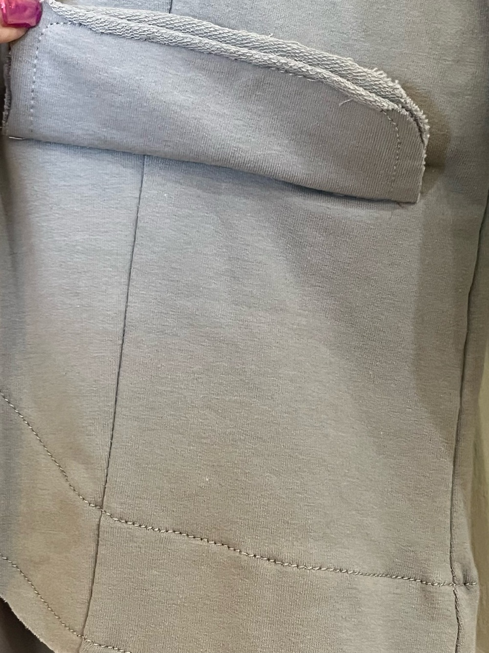 Soft Surroundings Chloe Jacket Gray Ruffle Open Front Cascading Blazer Medium - Picture 3 of 6